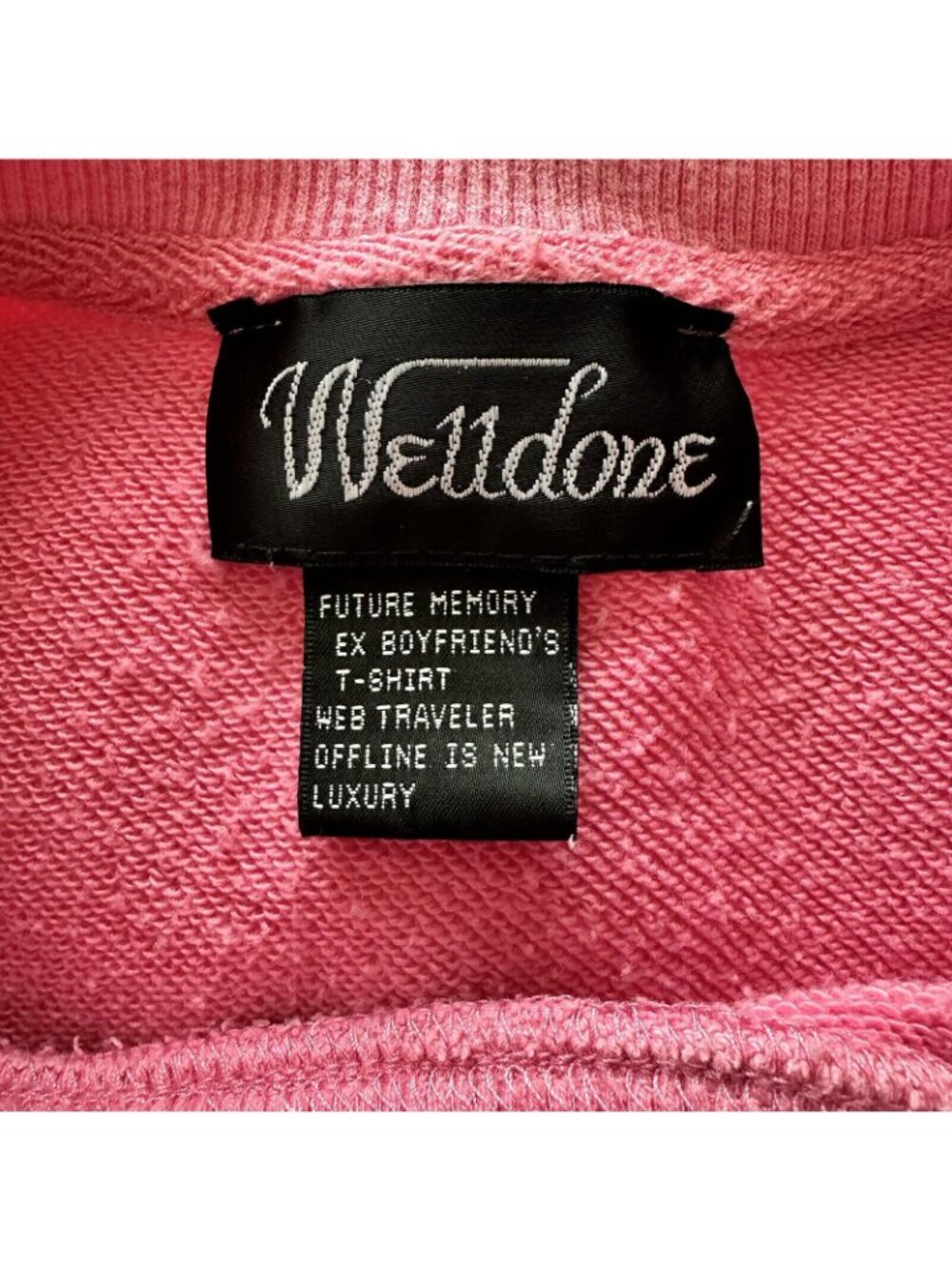 We11done Graphic Oversized Ex-Boyfriend Small Pink T-Shirt/Sweatshirt Logo - Picture 5 of 12